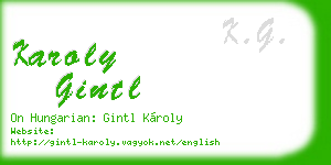 karoly gintl business card